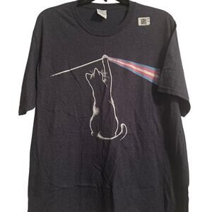 NWT Port & Company Cat Rock Music Trans Pride LGBTQ T Shirt Men's Cut Sz Large